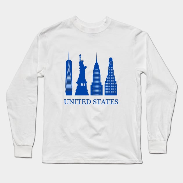 United States Long Sleeve T-Shirt by Travellers